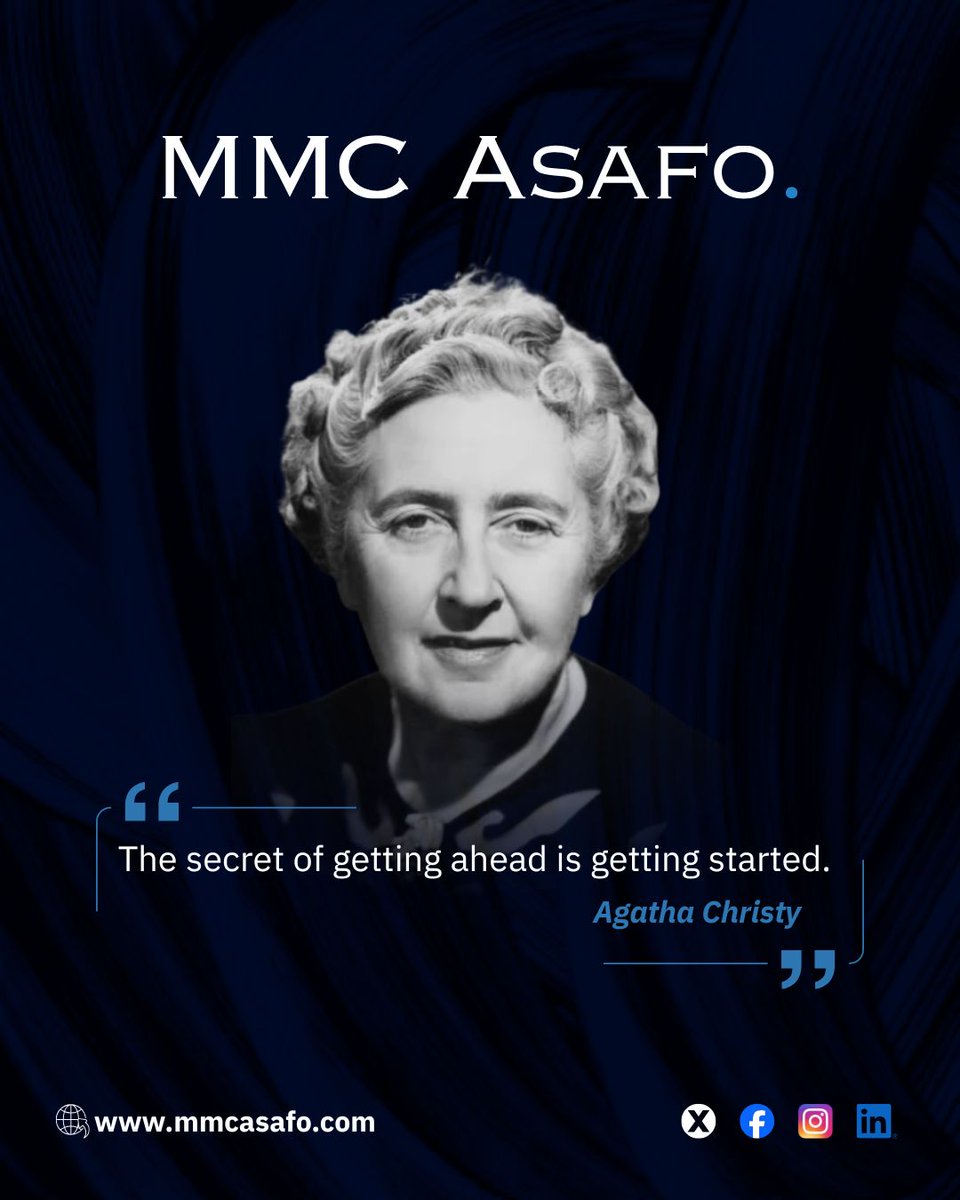 AsafoMmc's tweet photo. Happy New Week!!!π
Every new week brings fresh opportunities to learn, grow and make an impact.
As Agatha Christy wisely said:
"The secret of getting ahead is getting started."
Wishing you a successful week ahead!
#MondayMotivation #NewWeek #GetStarted #GrowthMindset https://t.co/Q0aBVdV0T9