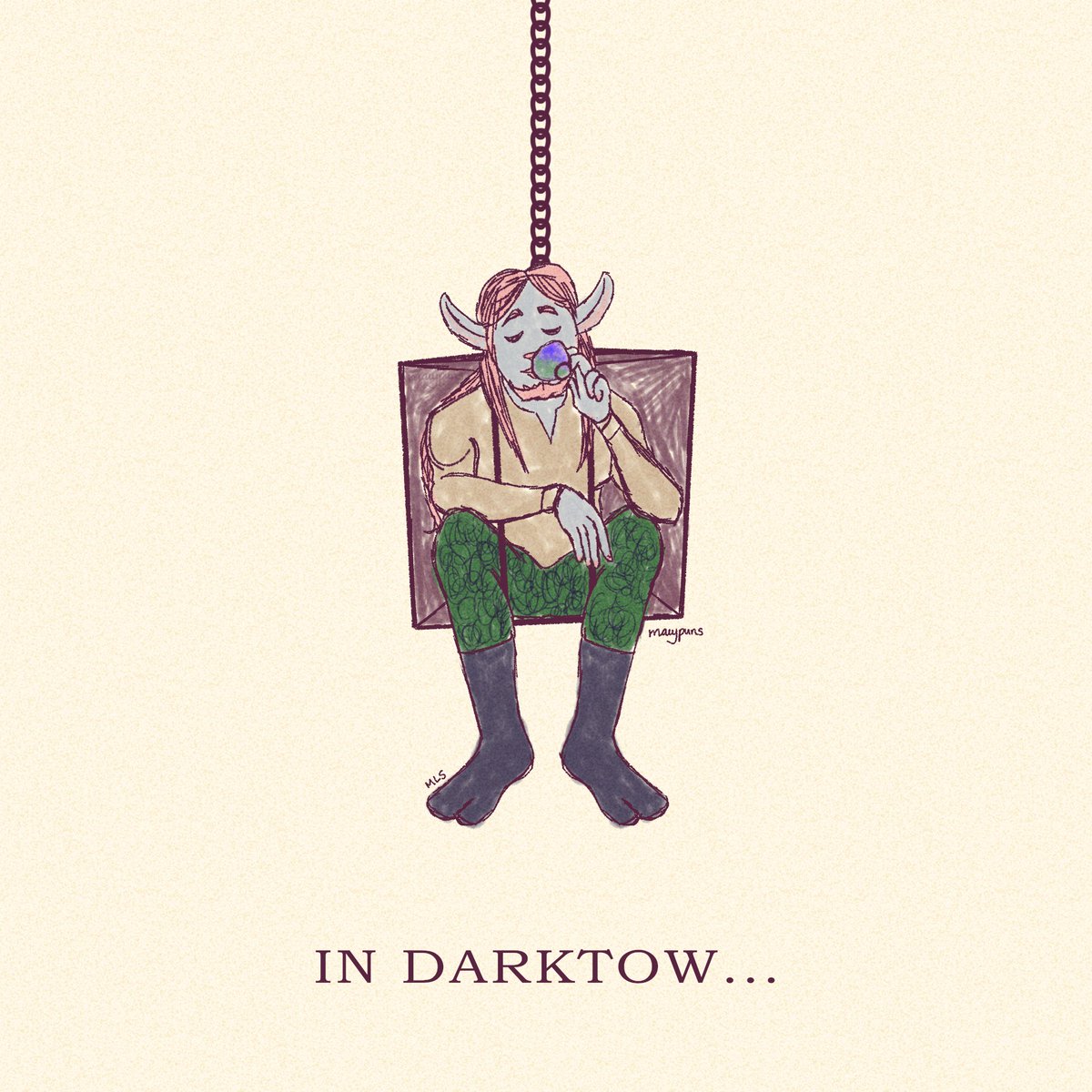 marypuns's tweet photo. As sad as it was that Taliesin was too sick for Berlin, I hope Edinburgh has a throw-away joke sort of like this:

"We need to help Kingsley on Darktow! ...Also, Caduceus went off ahead and now he's in Pirate Jail!"

🐄

#criticalrole #criticalroleart #criticalrolefanart https://t.co/YqXl4Yydy0