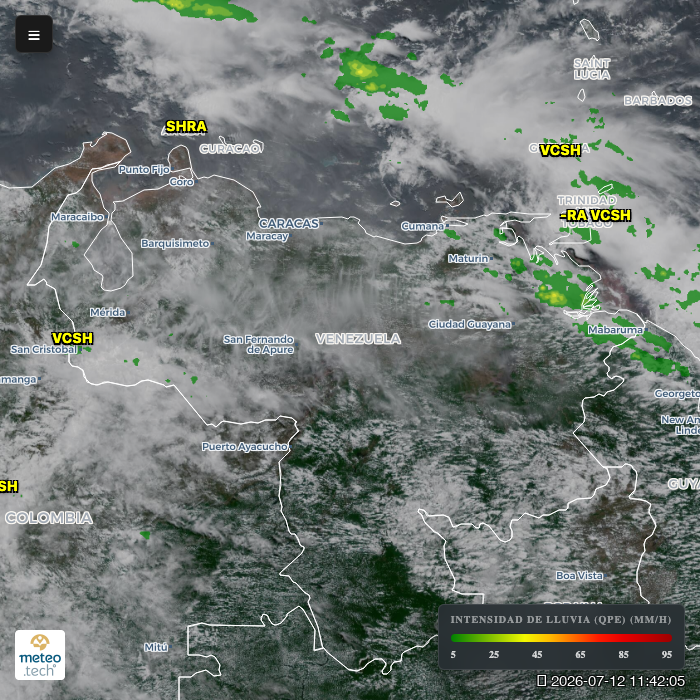 climaya's tweet photo. 🇻🇪 Se pronostica cielo nublado con precipitaciones variables y ocasionales descargas eléctricas en la mayor parte del territorio. Las regiones de Amazonas, Bolívar, Guayana Esequiba, Llanos Centrales, Andes y Zulia son las más afectadas por actividad tormentosa generalizada.

Atiende los avisos oficiales. Mapas de tiempo real en nuestra web. #ClimaVE