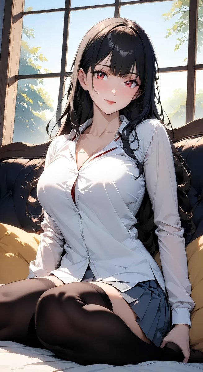 素足の銀髪女子高生 #AIgotoschool