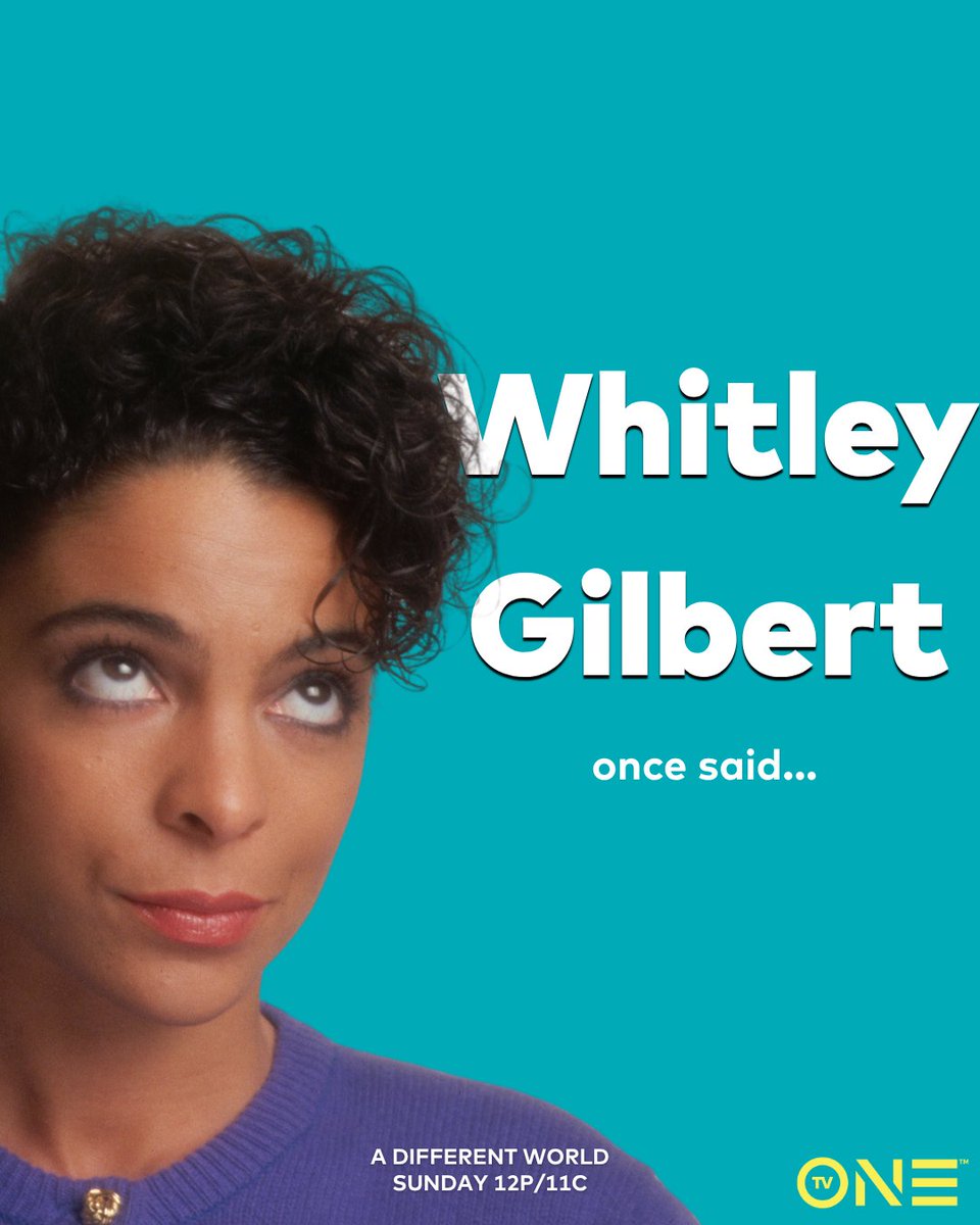 tvonetv's tweet photo. Drop your favorite Whitley Gilbert line below and don't forget to tune in to our A Different World marathon NOW on TV One! https://t.co/cm6kuV054Q