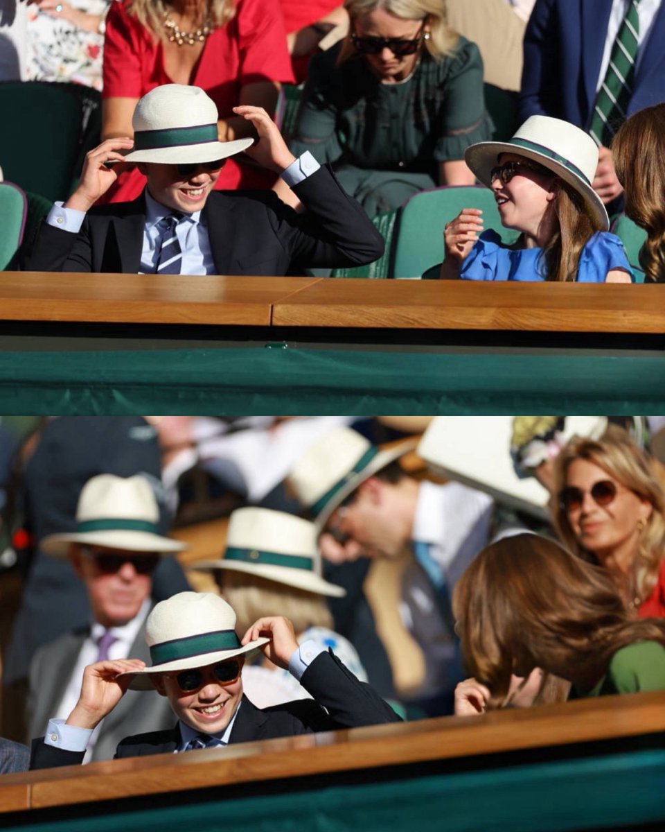 tokkianami's tweet photo. This is too cute 😄

Prince George smiles as he puts on his hat in the Royal Box. https://t.co/kLPpcqmFSE