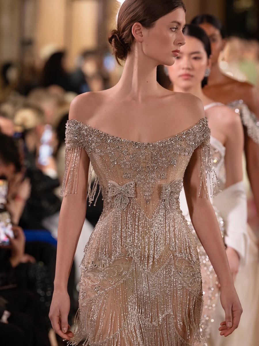 vogueishgirl's tweet photo. A Fjolla Nila Dazzle Dress featuring hand-applied embellishments and cascading crystal fringe https://t.co/DopZZmrK2a