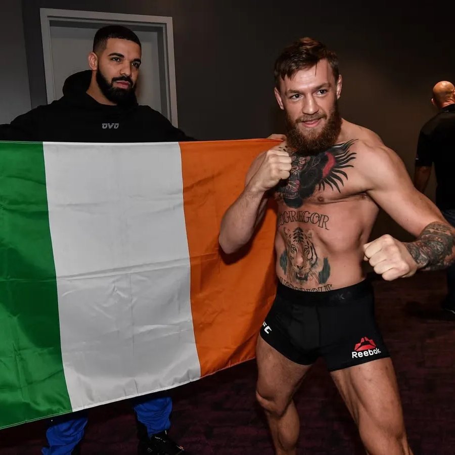 marvins_5's tweet photo. Drake and Conor McGregor might need a lifetime restraining order from each other. Every time Drake backs him, something goes spectacularly wrong. The curse remains undefeated. 😭💀 https://t.co/PHUFlj3CUG