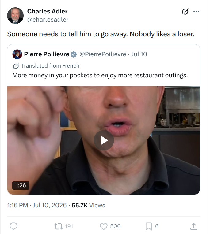 bcbluecon's tweet photo. My complaint filed against Senator Charles Adler over his social media X post calling Pierre Poilievre a 'loser'. https://t.co/SkLTVQ041E