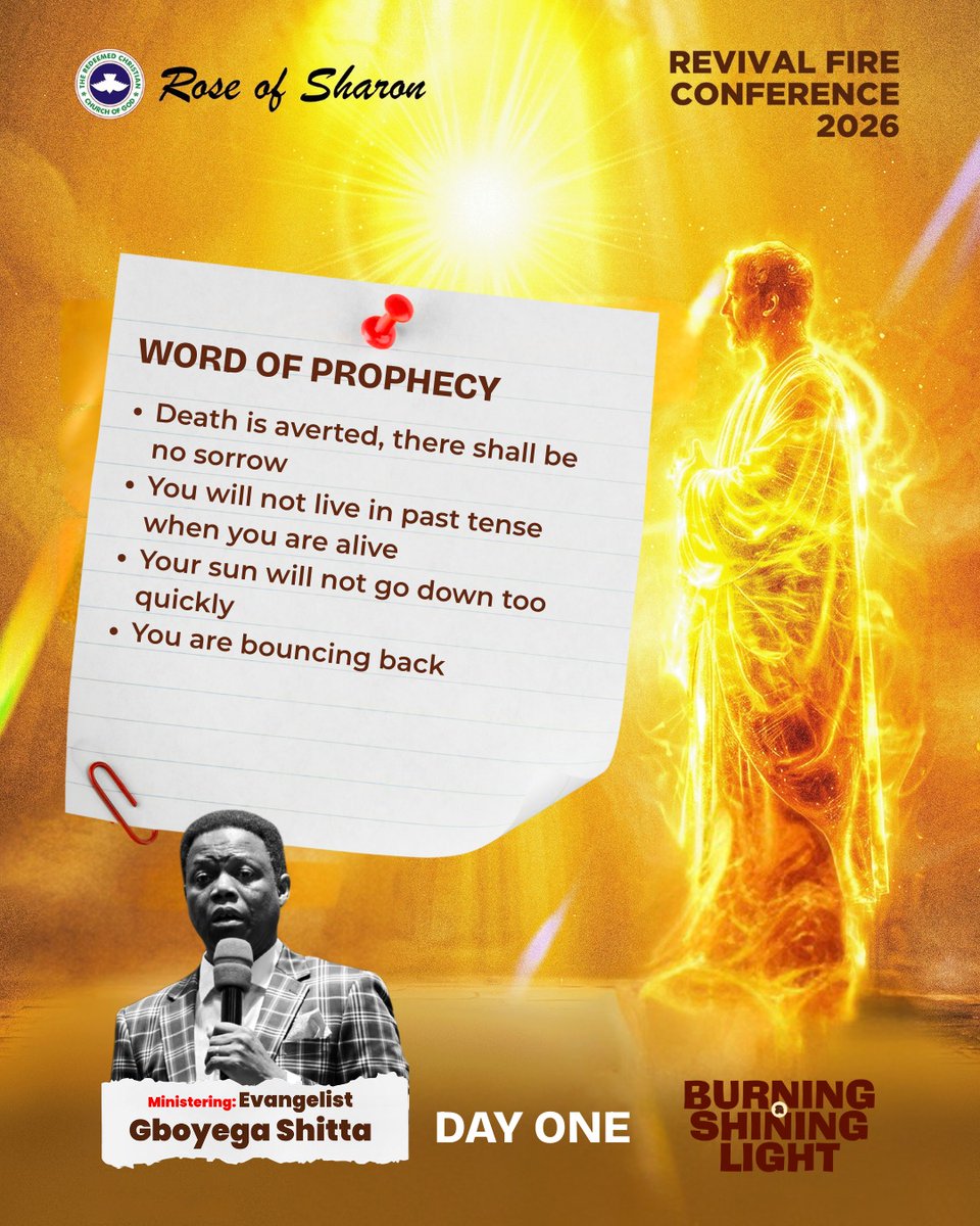 YLPconnect's tweet photo. Today's Fire Conference 🔥 was super glorious. 
Here are some prayer points from the service. 

#FireConference2026 #RCCGROS #ROSYLPF #YLPconnect #HolyGhost https://t.co/PH4bjPq0vc