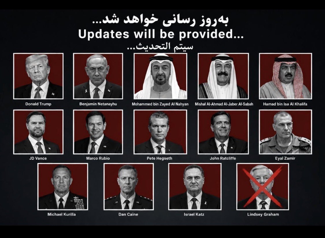 defense_civil25's tweet photo. 🚨Update: Iran claims responsibility for the death of Senator Lindsey Graham, saying he was one of several targets for revenge by Tehran! Iranian TV even congratulated their military and intelligence services for the job!! https://t.co/oKUppDZWK2