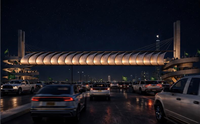 SaudiProject's tweet photo. ضمن أعمال تطوير البنية التحتية المحيطة بملعب #أرامكو في الخبر، يجري الاستعداد لتنفيذ مجموعة من جسور المشاة الحديثة، بهدف تسهيل وصول الجماهير إلى الملعب، وتعزيز انسيابية الحركة، والحد من الازدحام، بما يسهم في تحسين تجربة الزوار خلال المباريات والفعاليات الكبرى https://t.co/WFEsv1Hsdq