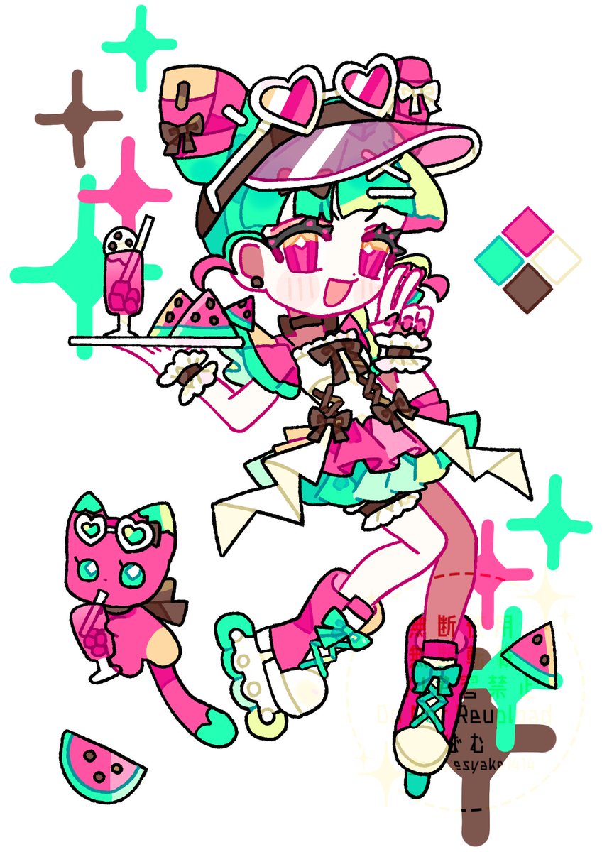 syakesyake1414's tweet photo. #初夏の創作クラスタフォロー祭り 
 #夏の創作クラスタフォロー祭り
カラフルポップなイラストを描いてます⭐️
ピンクとロリータ系の衣装が大好きです💕 https://t.co/gWLDlFJ2pZ