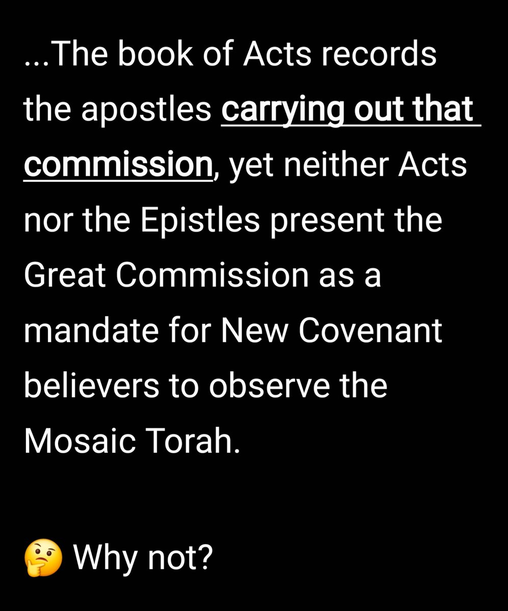 RisingDisciples's tweet photo. Torah observant believers frequently appeal to Jesus' words, "teaching them to observe all things that I commanded you," in the Great Commission to support the obligation of New Covenant believers to observe the Mosaic Torah, BUT... https://t.co/M0WQBuSNnm