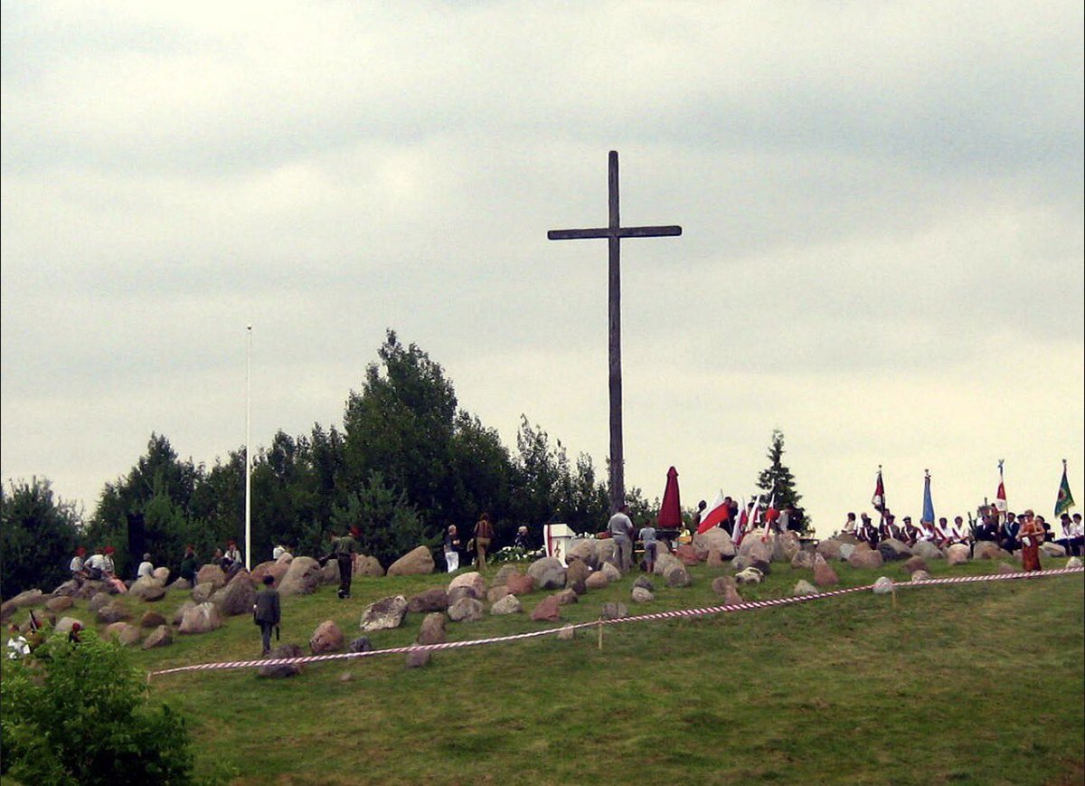 ReidEdwardII's tweet photo. The Augustów Roundup: The “Little Katyn” That Europe Should Never Forget:

On July 12, 1945, just weeks after the end of the Second World War in Europe, the Soviet NKVD, supported by the Red Army and the newly established communist security forces in Poland, launched what became known as the Augustów Roundup (Obława Augustowska). It was the largest Soviet crime committed against the Polish people after the war and remains one of its greatest unsolved tragedies.

The operation targeted the forests and villages around Augustów, Suwałki, and Sejny in northeastern Poland. Officially, the Soviets claimed they were searching for members of the anti-communist underground. In reality, the operation was designed to eliminate those who remained loyal to an independent Poland rather than to the Soviet-backed communist regime being imposed on the country.

Approximately 7,000 people were arrested during the roundup. Most were eventually released after interrogation, but around 600 men and women simply disappeared. They were taken away by Soviet security forces, never to be seen again.

Today, historians widely believe these prisoners were executed by the NKVD at an unknown location. Despite decades of research, the victims’ burial place has never been conclusively identified, leaving families without answers and without graves at which to mourn their loved ones.

Because of the similarities to the Katyn Massacre of 1940, in which thousands of Polish officers were murdered by the Soviet Union, the Augustów Roundup is often referred to as the “Little Katyn.” Both crimes sought to destroy those viewed as obstacles to Soviet domination of Poland, and both were followed by years of denial and silence.

For decades under communist rule, public discussion of the Augustów Roundup was suppressed. Only after the fall of communism could historians begin investigating what had happened. Even today, many archival records remain inaccessible, and the full truth about the victims’ final hours has yet to be uncovered.

The Augustów Roundup stands as a reminder that for Poland, the end of Nazi occupation did not bring true freedom. Instead, many Poles who had fought for their country’s independence found themselves persecuted by another totalitarian regime. Their sacrifice and the unanswered questions surrounding their fate remain an enduring symbol of Poland’s struggle for freedom and historical truth.

Photos: 

1. Monument to the victims of Augustów Roundup. 

2. Monument to the victims of Augustów chase in Giby, reading: "Died for being Poles"