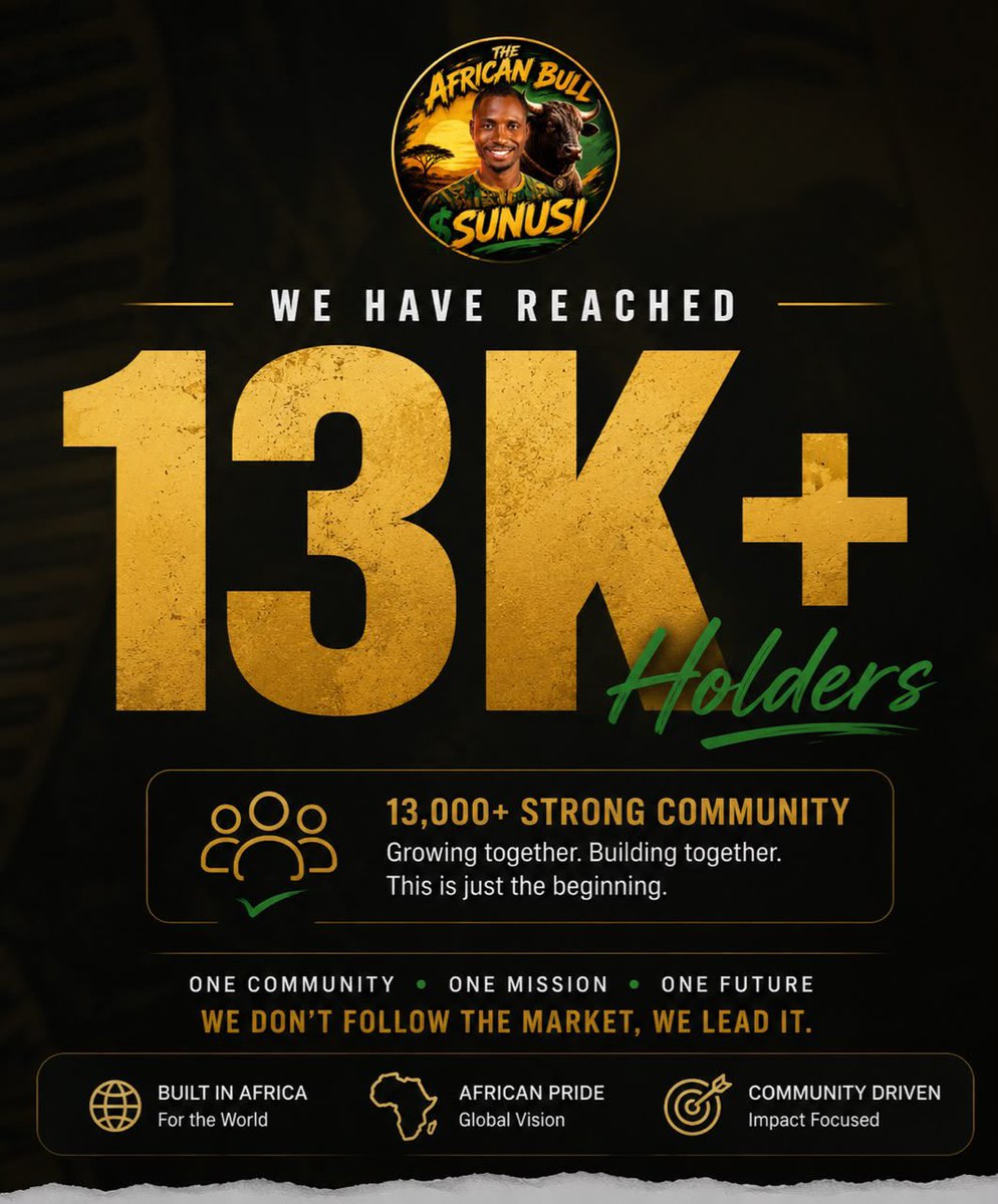 SunusiMinjibir's tweet photo. 13,000+ organic holders.

$SUNUSI

2vvw3cSwibzGD6SgW9QzRaBdmjkYrvs218DUy6VWpump

We don’t follow market. We lead it. https://t.co/MAzFsVpP1t