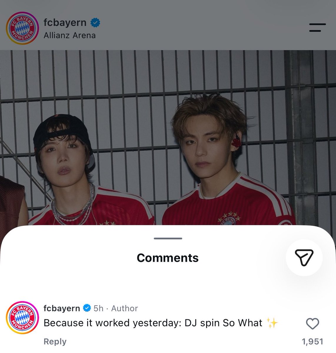 koonimies's tweet photo. we need to nuke whoever is running the fc bayern instagram account https://t.co/Ry69hHTuFW