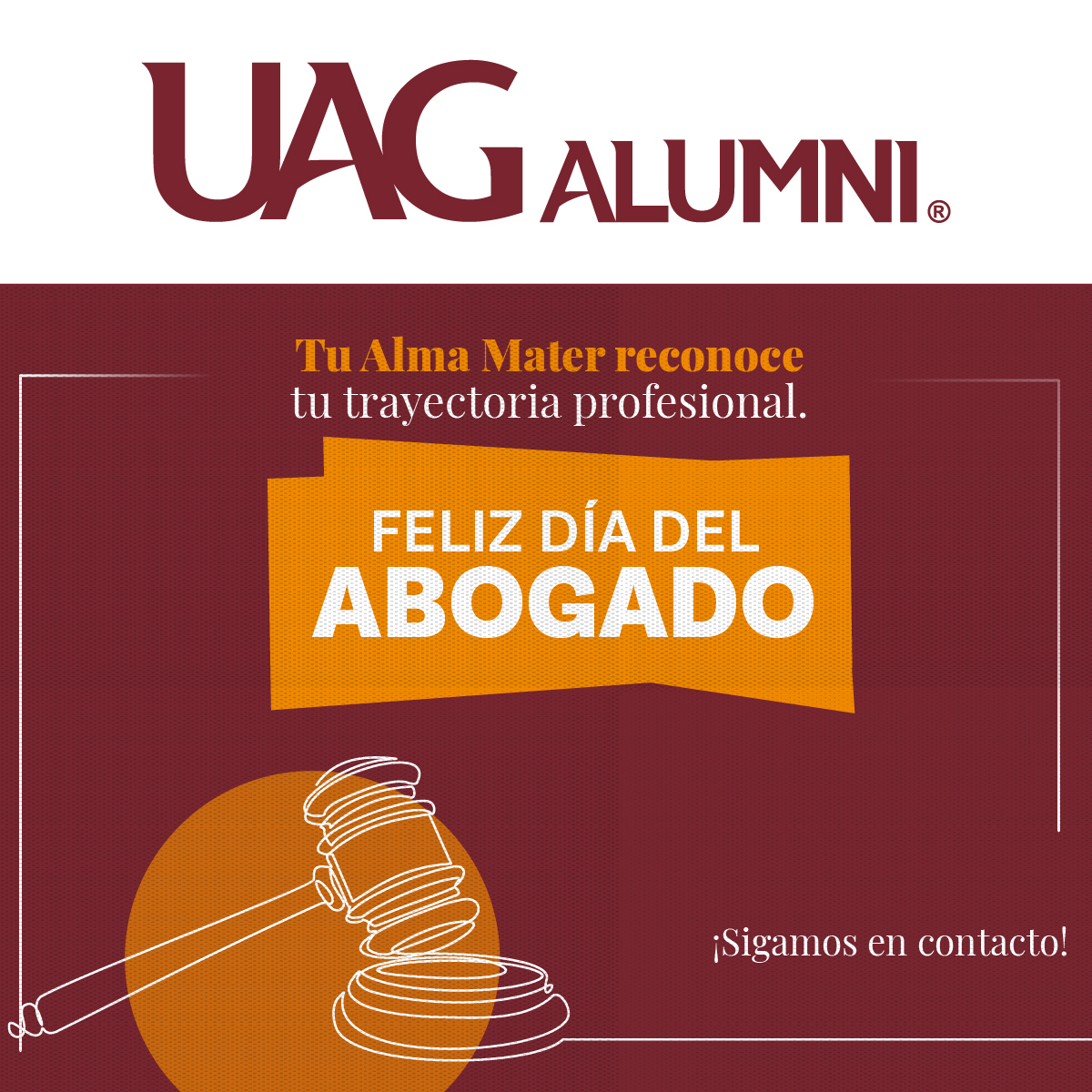 UAGAlumni's tweet photo. ¡Feliz Día del Abogado! https://t.co/NcR16n6EXN