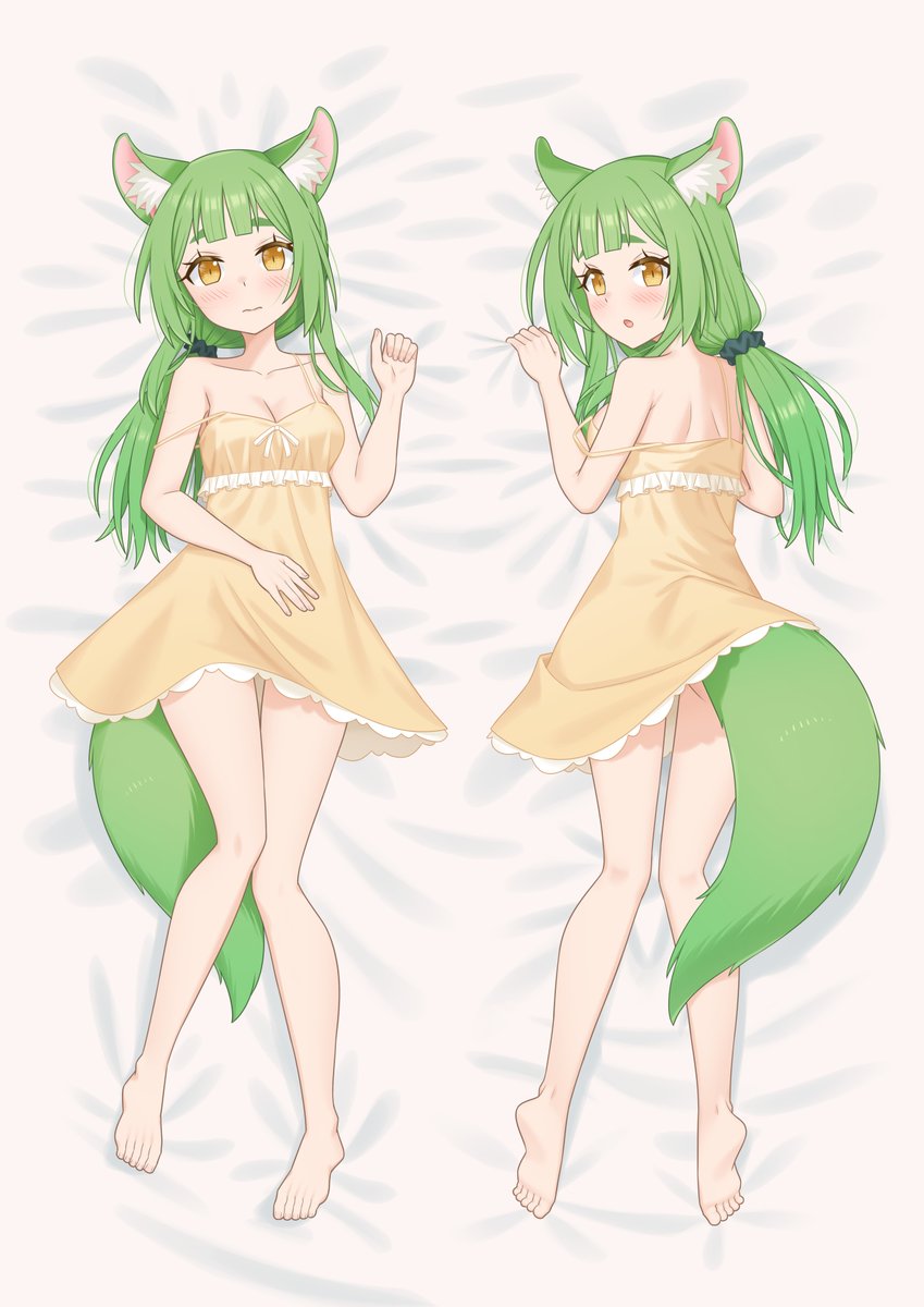 a22834712's tweet photo. 綠髮女孩抱枕姿勢... #猫耳 #ケモミミ #貓娘 https://t.co/dvsHsi4ZOW