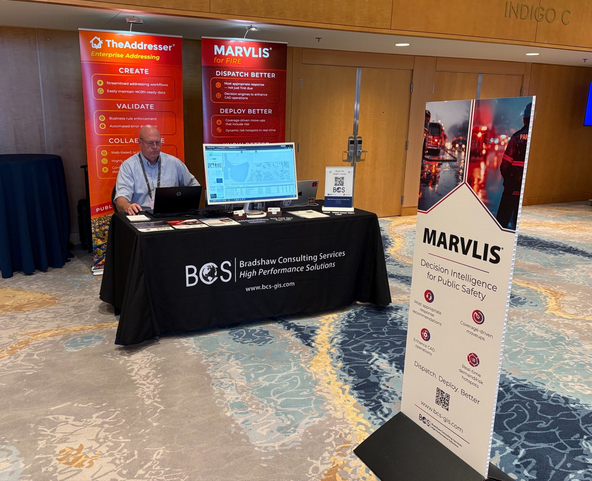 bcsgis's tweet photo. Ready to go for day 2 at the Esri Safety &amp; Security Summit in San Diego!

We’re looking forward to connecting with public safety and security professionals from across the country. 

Stop by and say hello if you're attending the summit!

#ES3 #PublicSafety #EmergencyManagement https://t.co/ZCts8GqTyK