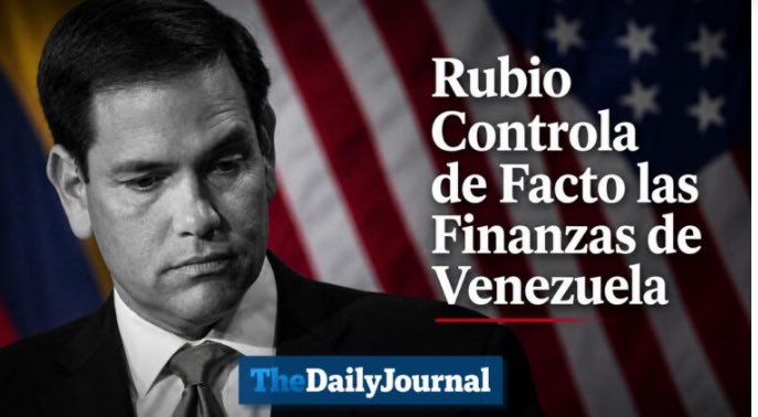 tdjnoticias's tweet photo. #12Jul  Habla El Editor

Audio : https://t.co/ujcw8zYKVz

Marco Rubio controla de facto las finanzas de Venezuela

Julio A. López

Seis meses después de la captura de Nicolás Maduro, el secretario de Estado, Marco Rubio, ejerce un control de facto sobre las finanzas venezolanas, la distribución de sus recursos naturales y las decisiones clave de su gobierno, según una investigación de The New York Times basada en entrevistas con más de una decena de funcionarios de ambos países.

Continúe leyendo en https://t.co/9gGorMXKzy