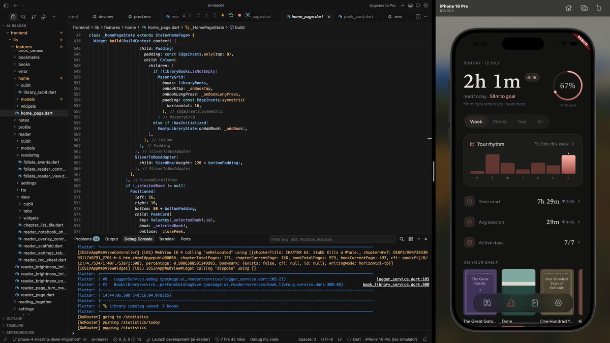 Treedee07's tweet photo. For the past few months, I've been building an AI-powered eBook reader.

Inspired by a friend, it grew into building the eBook reader I always wished existed.

It's not just about adding AI. It combines thoughtful reading tools with AI that understands the book you're reading. https://t.co/5GSrZZ62a9