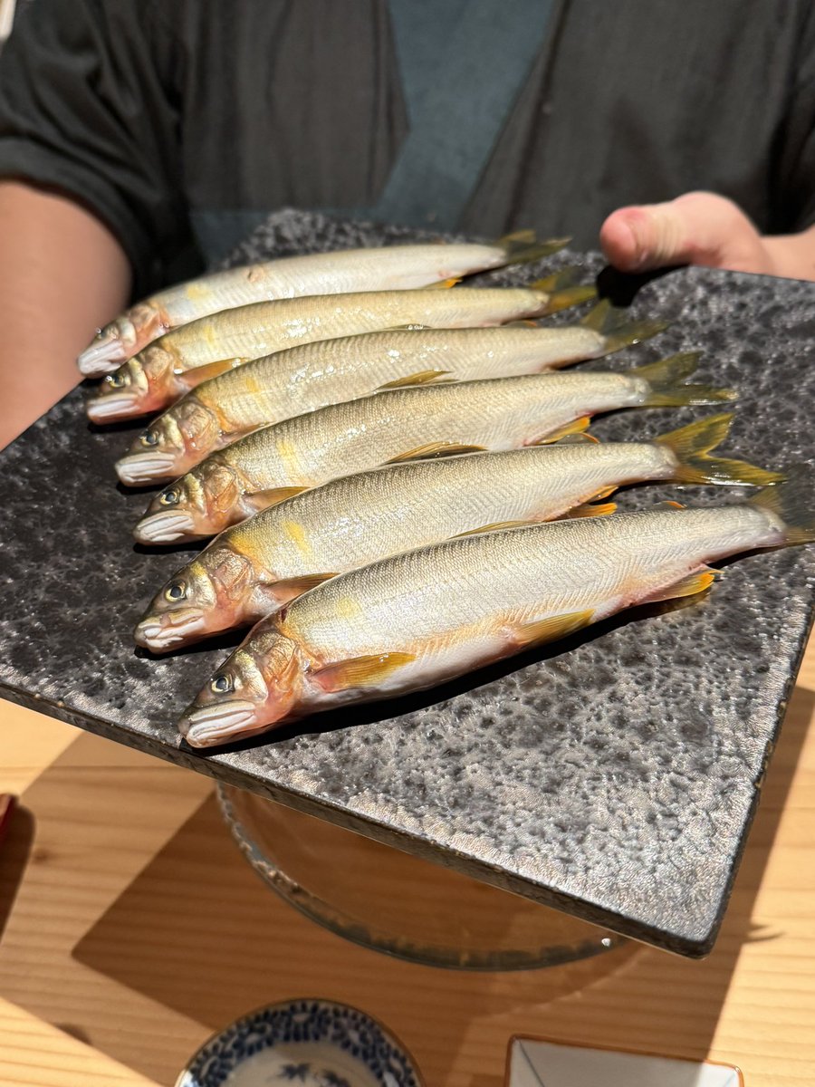 iamdamens's tweet photo. これが噂のスイカの香りがする鮎です https://t.co/nkfQY1t3Nr