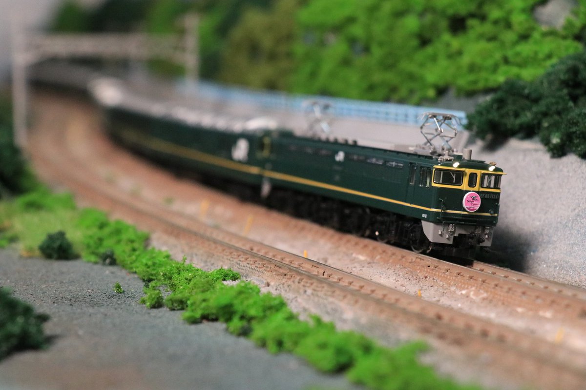 5nKeikyu_2157's tweet photo. #トミックス撮り鉄
念願叶って約1ヶ月、特別なトワイライトエクスプレスを正調編成(EF65 1124牽引)で撮影してきました！前回は上野駅で展示されてたモジュールも帰ってきてたのでそちらでも撮影。現実世界では交流区間なのでEF81 43と44で。
再生産品買ったらまた行きます🤭 https://t.co/hY7ocL3KxX