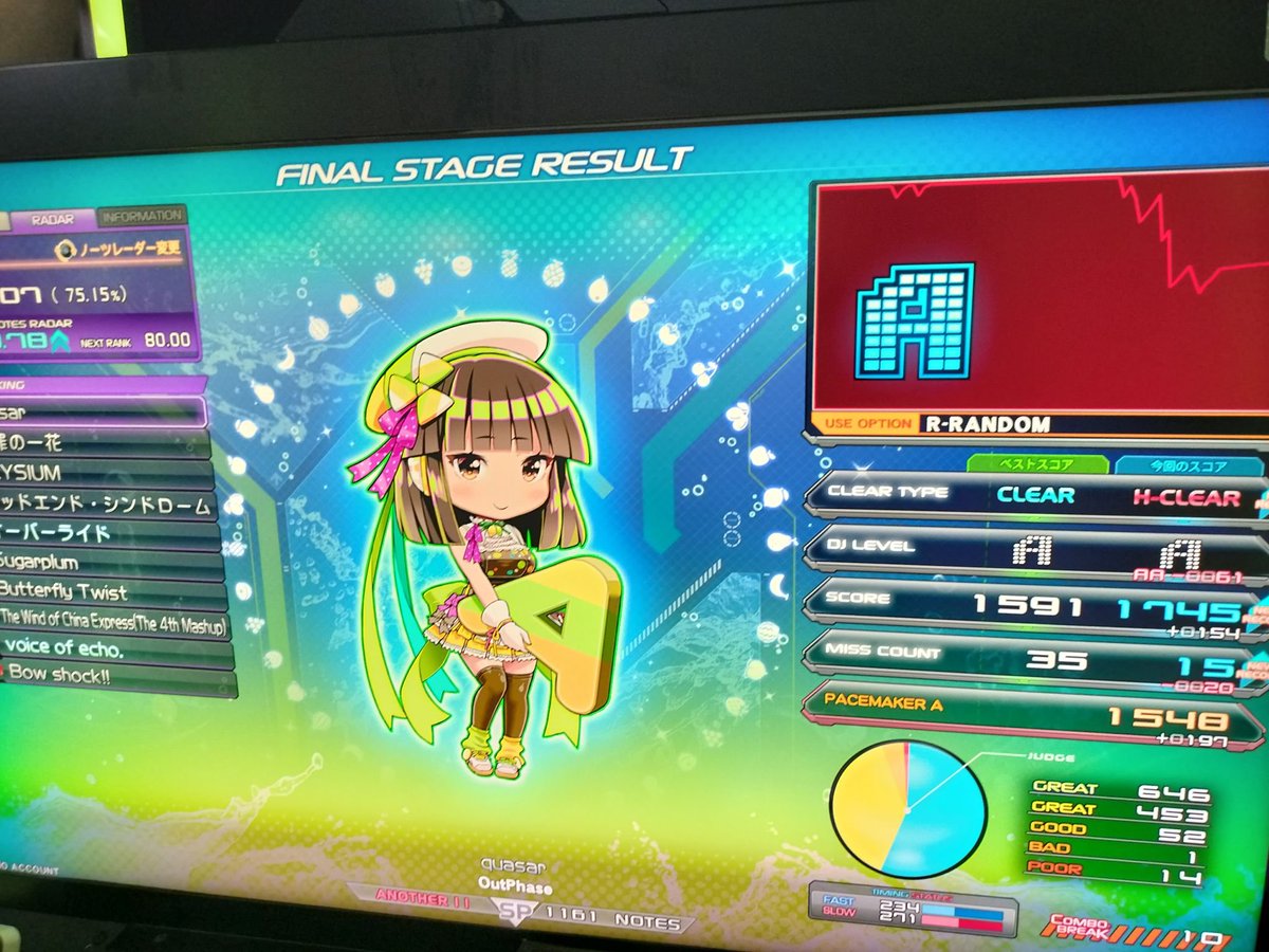 daruaea's tweet photo. 本日最強の成果
quasar HARD🕺💃🕺🕺💃🕺💃
難所直前まで接続←偉い
ミスカン15←ありえん
R乱DAY、定期的にやってもいいかも

動画はフル尺とドパガキ用にサビ前から https://t.co/sW7ikHsLG7