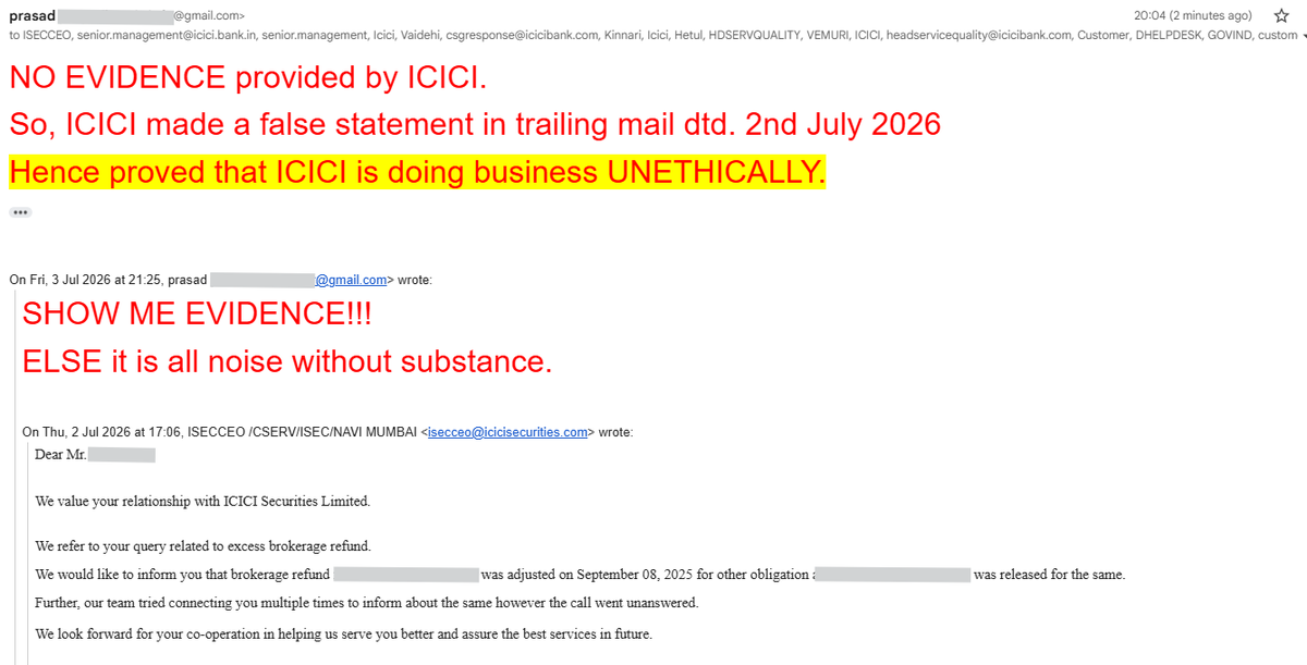 bck2ftr's tweet photo. @ICICIBank @ICICI_Direct is doing business UNETHICALLY.

@RBI @SEBI_India
@NSEIndia @FinMinIndia
@DDNewslive @ABPNews
@PTI_News @TOIIndiaNews
@BBCIndia @ZeeNews
@News18India @ndtvindia
@Sharekhan @zerodha
@MotilalOswalLtd @_groww
@AngelOne @upstox
@hdfcsec @kotakneo https://t.co/kzdXzA0yUX