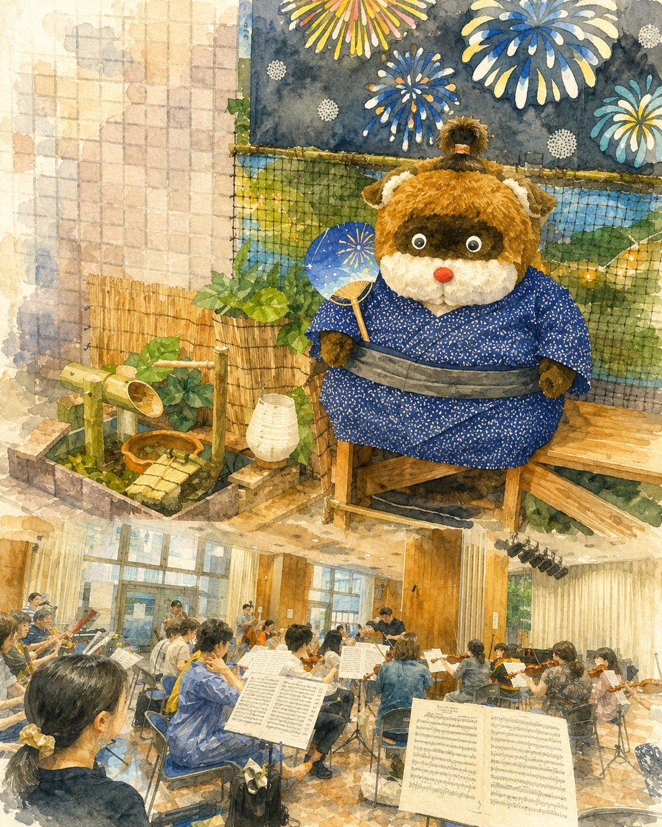 en_consorte's tweet photo. 今週末は当団にしては珍しく、土日との練習でした。来週の演奏会本番に備えて追い込みです！

蒸し暑い週末でしたが、練習会場にいた涼しげなタヌキ？に癒されました🥰 https://t.co/1qCYINqJsX