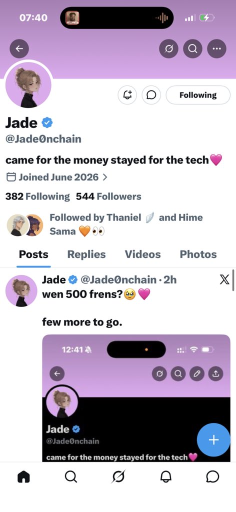 TheguyYttt's tweet photo. @Jade0nchain I just made it 544th lol 

Mutuals? https://t.co/hzAq96GZRz