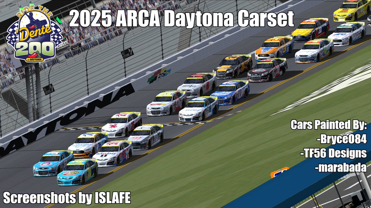 BryceO84_'s tweet photo. It's time to ride the Dente! The 2025 ARCA Daytona carset is now available.

You can download the set here: https://t.co/8ybFw7zwJf

#ARCA #ARCARacing #ARCANightInAmerica #NR2003 #RideTheDente https://t.co/wzNkByqvru
