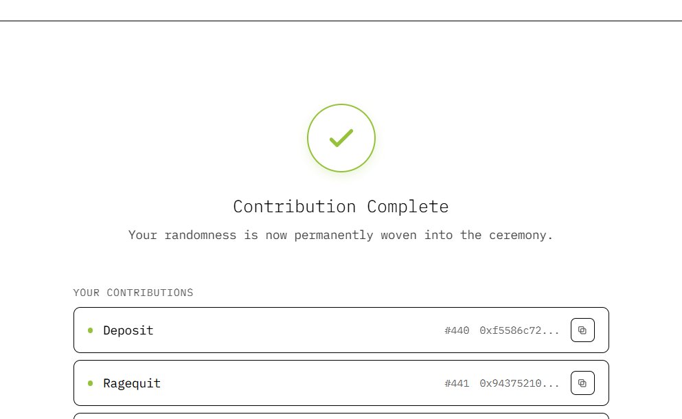mitchelshhs's tweet photo. I just contributed to the Privacy Pools V2 Trusted Setup Ceremony 🔒
It's effortless and helps secure the future of privacy on Ethereum!
Participate at: https://t.co/PqVgBIo3yy https://t.co/EGt2GF4AFu