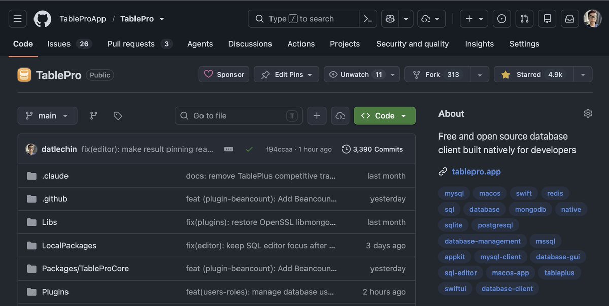 tableproapp's tweet photo. Almost reached 5,000 stars on GitHub https://t.co/N4STH1Jg1H