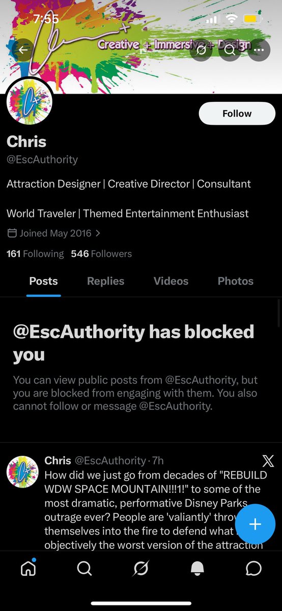 CECCheese93's tweet photo. @Magic_Mania_ Yeah he wasn’t a fan of my WDW Space Mountain defending 😂😂. https://t.co/r2acqjxYWT