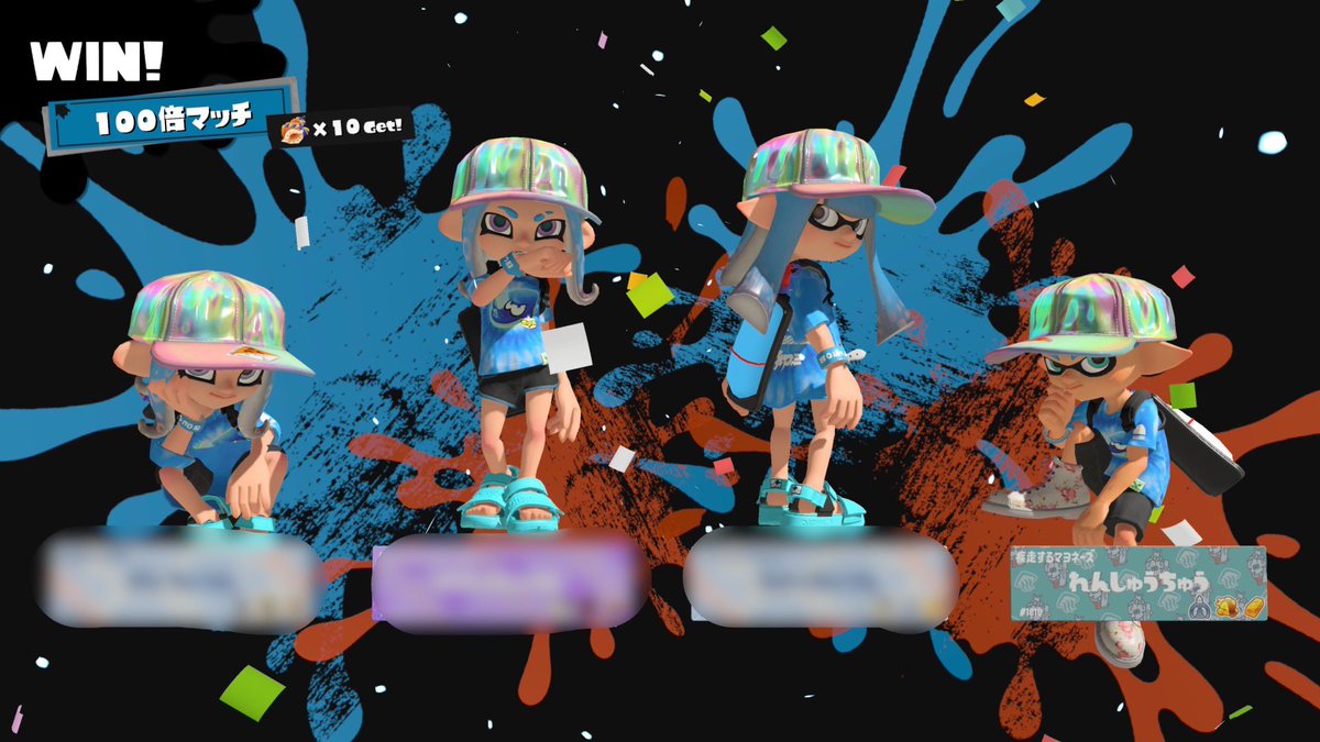 Doolo0820's tweet photo. 野良とは思えないほど揃ってる笑
#スプラトゥーン３ #スプラ３ https://t.co/oooYX3NkML