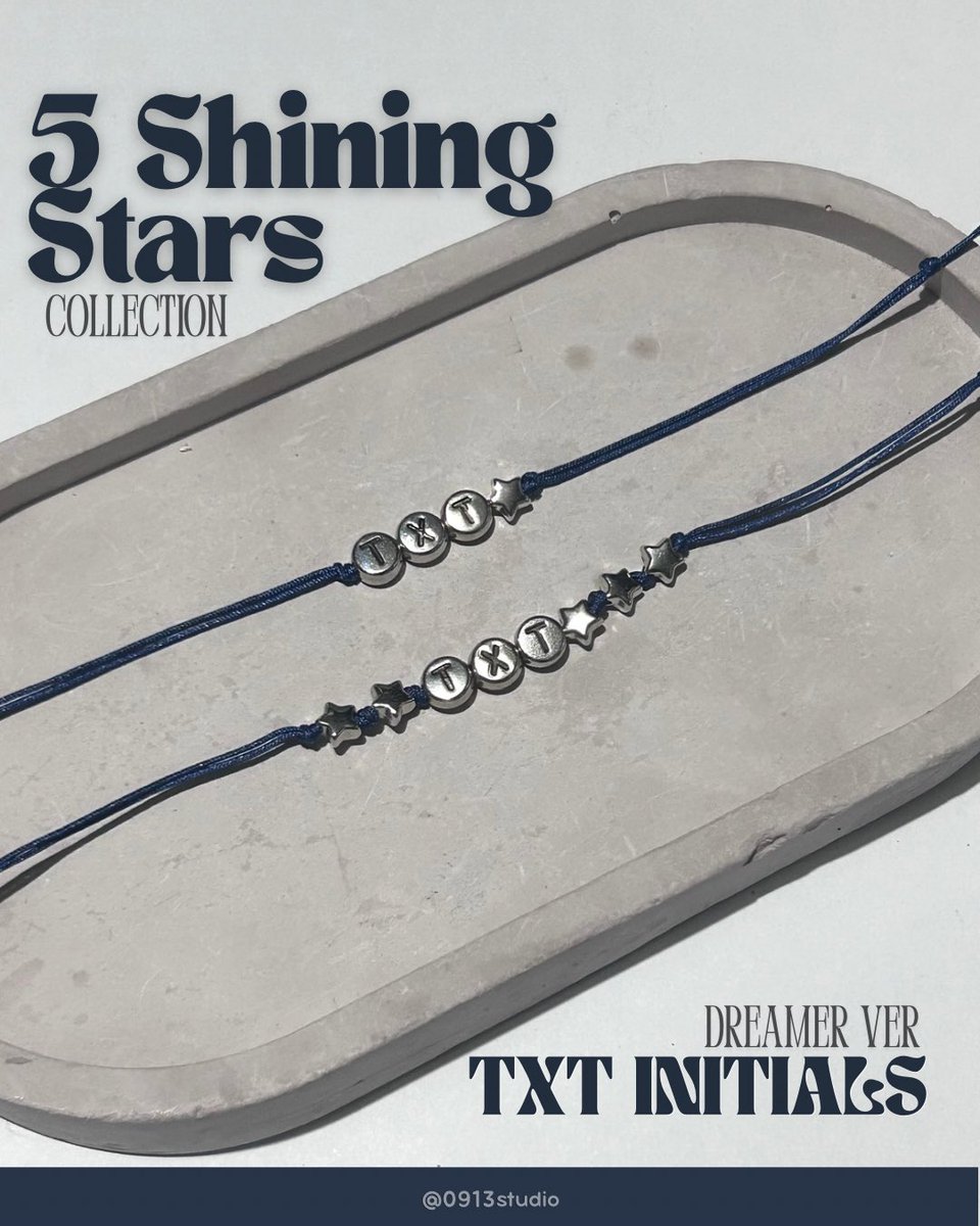 0913studio's tweet photo. Buy your own exclusive TXT initials now! We hope that every time you wear this bracelet, you will be reminded that TXT and MOA are always together, until the endless tomorrow. 

Made it with love, did it for love 🧸💗 @TXT_bighit @TXT_members 
#TXT #TOMORROW_X_TOMORROW https://t.co/Vf8soGKfu8