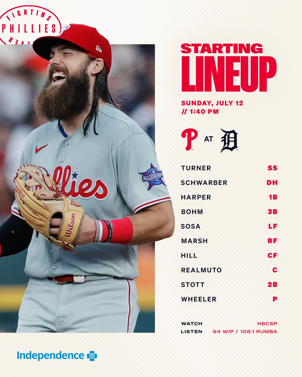 Phillies's tweet photo. One more before the All-Star break!

#RingTheBell https://t.co/USHvFZcs71