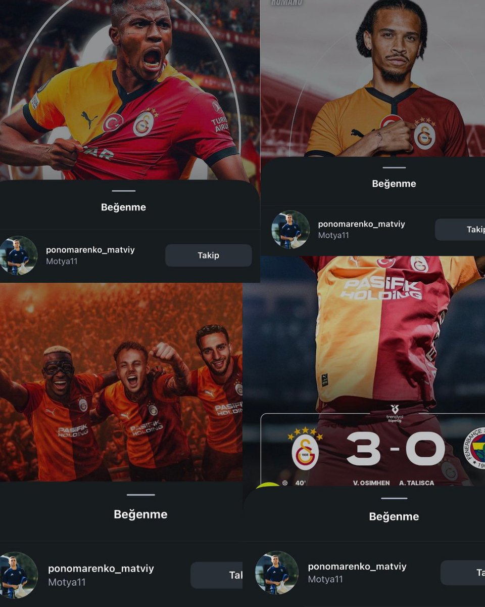nexygs9's tweet photo. 🚨👀 Matviy Ponomarenko, geçtiğimiz sezon Osimhen ve Sané transfer paylaşımlarını, ayrıca Galatasaray'ın Fenerbahçe'yi 3-0 yendiği derbi paylaşımını beğenmiş. https://t.co/XIu0Q4niMm