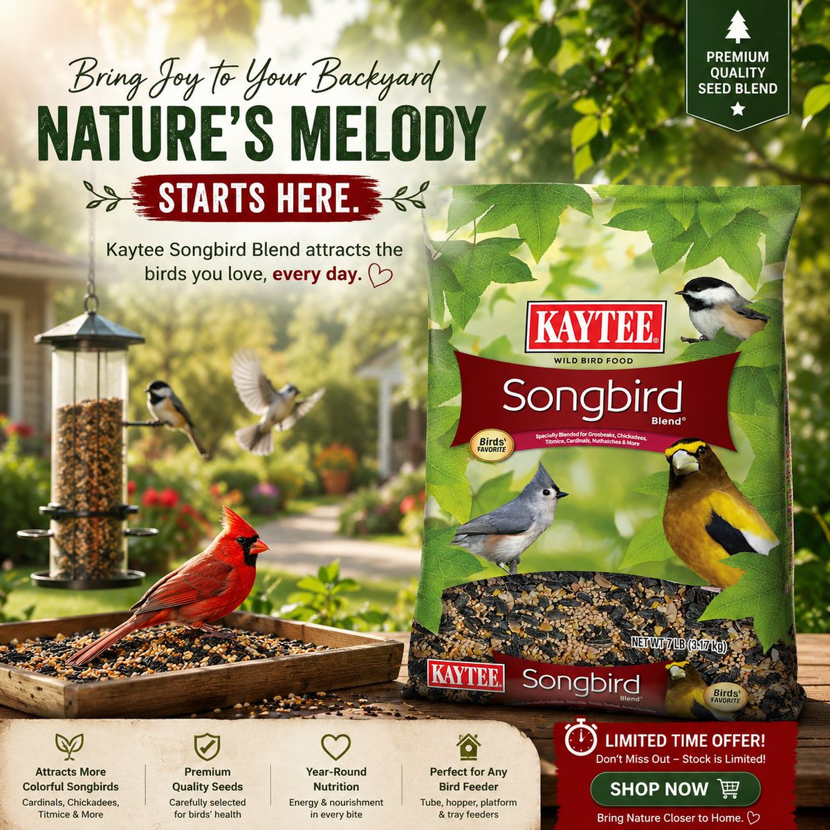 primedailyfind's tweet photo. Bring colorful songbirds to your backyard with Kaytee Songbird Wild Bird Seed Food! π¦ Shop now https://t.co/69O9xqMPbD before it's gone!
#WildBirdFood #BackyardBirding #Songbirds #Cardinals #AmazonFinds https://t.co/YSI9wmhK9K