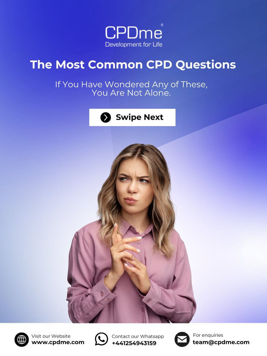 cpdme's tweet photo. ❓ These are the questions we get every single week
You need to log it properly and reflect on what you learned.
Drop us a WhatsApp or a comment if you have a question we haven't covered 👇
📞 +44 1254 943159
#CPDme #CPDMadeSimple #CPDPortfolio #NMCRevalidation #HCPCAudit https://t.co/Y9RWnCI8NF