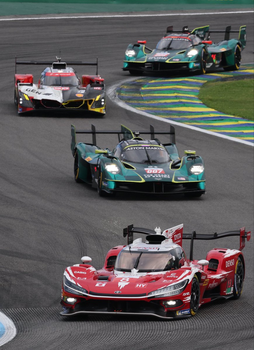ToyotaRacingWEC's tweet photo. Battle has commenced at Interlagos 🏁

🥊 @Heart_Of_Racing @AMR_Official 
🥊 @followWRT @BMWMotorsport 

@FIAWEC #TOYOTARACING #TR010HYBRID #WEC https://t.co/LPxhTrJkOs