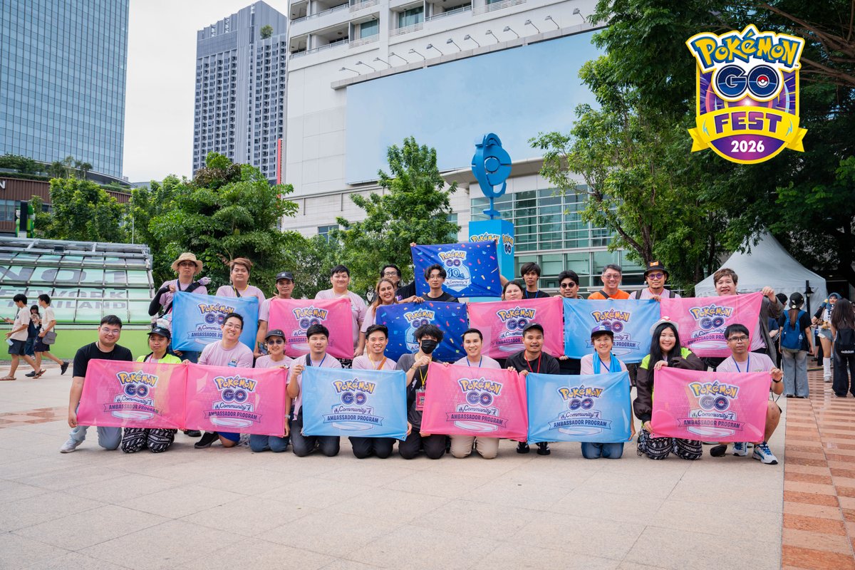 PokemonGOAppTH's tweet photo. เทรนเนอร์ทุกท่าน
เทศกาลเฉลิมฉลองคอมมิวนิตี้ใน Pokémon GO Fest 2026 : ทั่วโลก 
ณ จามจุรีสแควร์ กรุงเทพฯ จบลงอย่างสมบูรณ์แล้ว!
#PokémonGO https://t.co/8qH94V436b