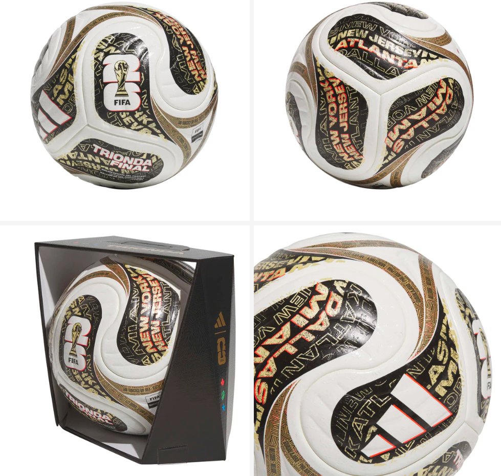 Toddske's tweet photo. Here's the Final Trionda #FIFAWorldCup Ball...all gold would have looked cooler... @benske31 https://t.co/ZbHAl1Wqa4