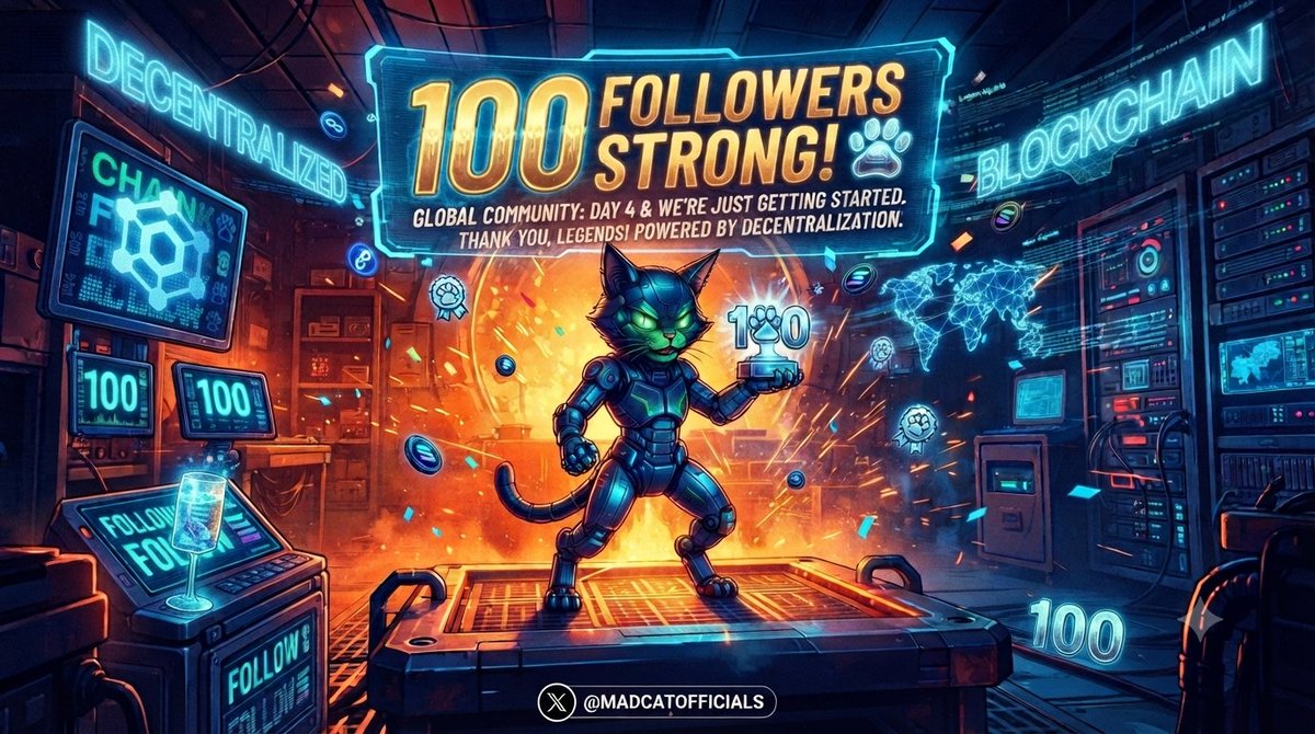 MADCATOFFICIALS's tweet photo. 🚀 100 Legends Strong and We're Just Getting Started!

The Mad Cat Community just hit 100 followers on X! 💯 To everyone who has joined the movement so far, thank you for believing in the vision. 🐱

We’re only on Day 4, and we are already hardening the backend, building solid infrastructure, and proving that real value takes real work. No fluff, just serious building from right here. 🛠

This isn't just another project; it's a community built for the long run. If you want to be part of a movement that’s focused on substance, transparency, and growth... you are in the right place.

Call to Action (CTA):

👇 Hit that FOLLOW button, RETWEET this post to spread the word, and let’s make it 200! 📣

We’re just getting warmed up. 🔥

#MadCat #100Followers #BuildInPublic #Solana #Web3 #Tech #CryptoCommunity  #Decentralized #Blockchain