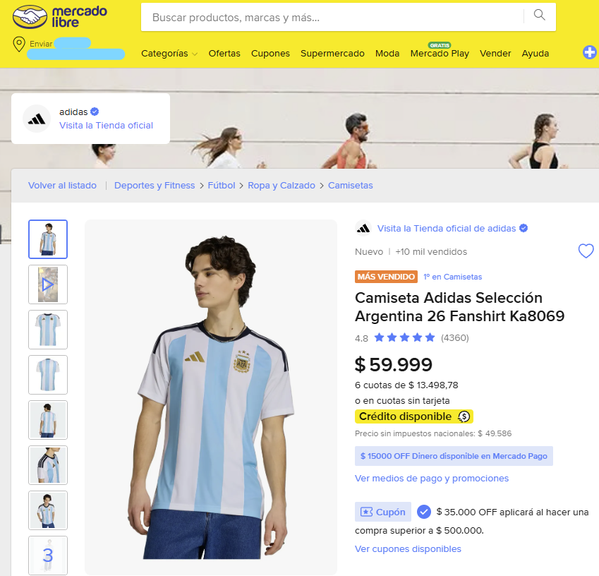 _VidasInfinitas's tweet photo. Argentina | Mercado Libre

➡️Tienda Oficial Adidas
🇦🇷Camiseta Adidas Selección Argentina 26 AFA Fanshirt
⚠️$15.000 de descuento al pagar con dinero en cuenta
🚨Adulto $44.999: https://t.co/GHZgwxacEg
🚨Niño 34.999: https://t.co/yRRzzYi1XD
➡️+OFERTAS | https://t.co/LOROTclWrd https://t.co/UdUcJwfyZ7