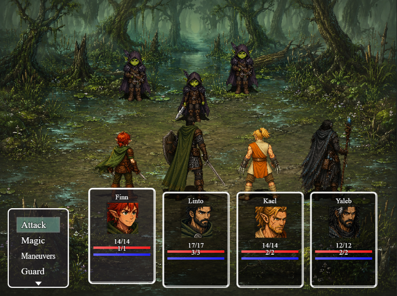 hollowdescent's tweet photo. Three Black Feather goblins block our path.

Who should strike first? Kael, Linto, Finn or Yaleb?

Hollow Descent - a fantasy RPG inspired by my own tabletop campaign.

Wishlist on Steam - it helps a lot!

#IndieGame #RPG #DnD #Fantasy https://t.co/SVZWEF2sAs