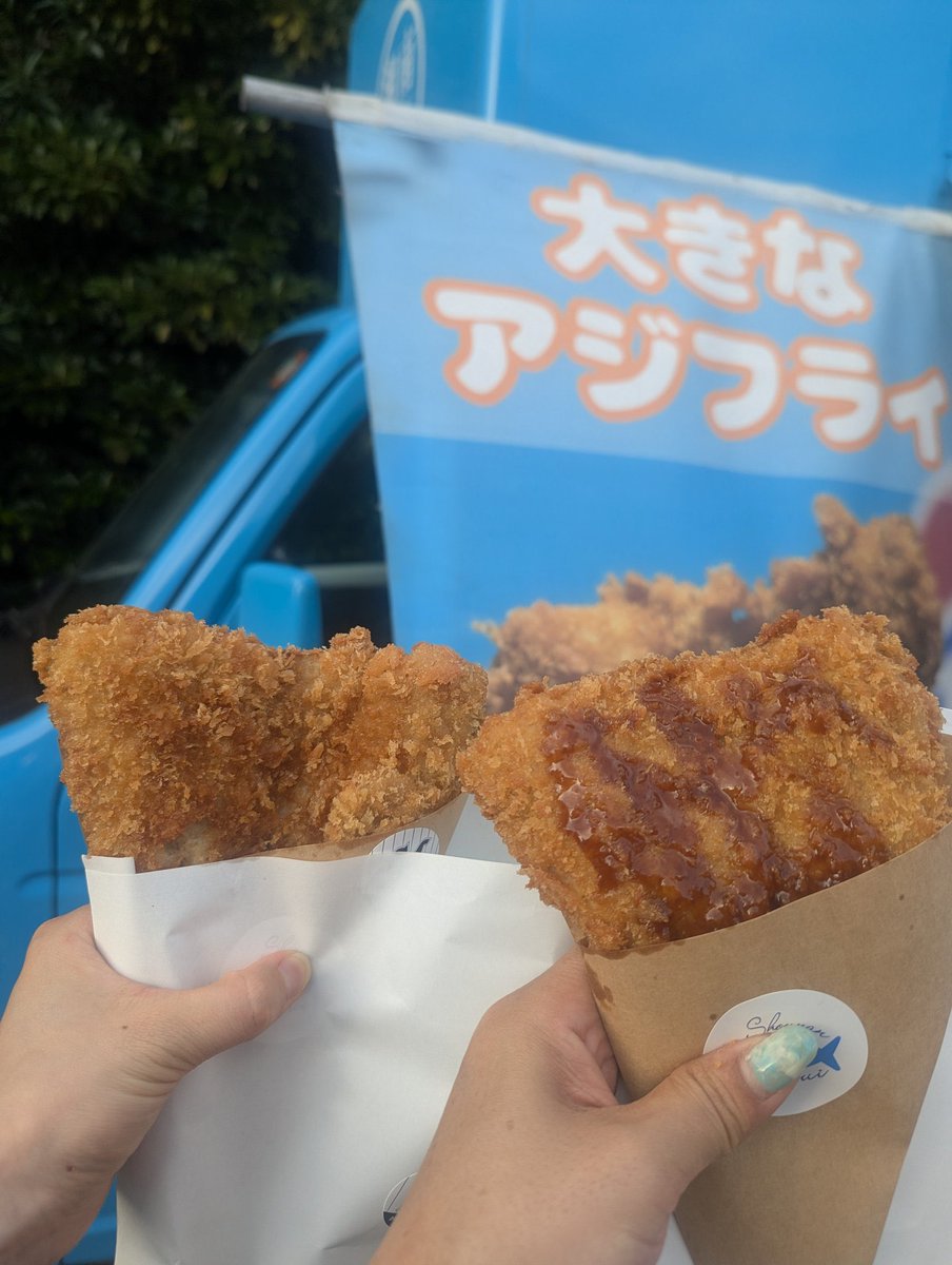 maaaaa_miso's tweet photo. 湘南魚類 小田原水産女子 さんのアジフライ！
調味料はソース、醤油、アジシオが用意されてた
まーは醤油派です🫶 https://t.co/koquEjralJ
