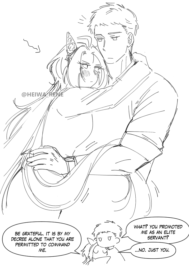 HEIWA_RENE's tweet photo. i want to see clingy orfe. orfe will never admit that she's clingy to him while doing this. https://t.co/N0lwBh94wi