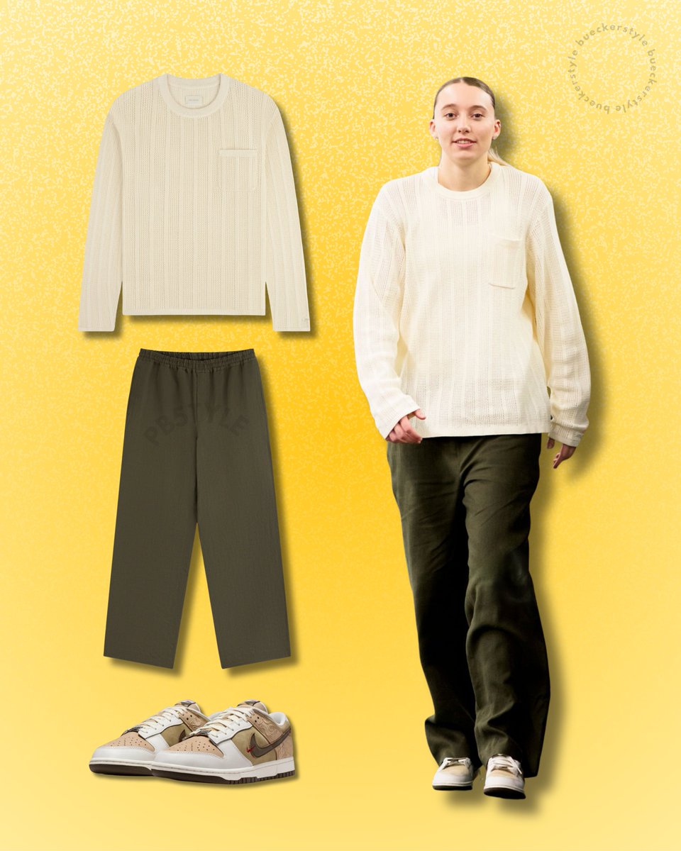 bueckerstyle's tweet photo. 07.05.2026 | Tunnel Fit: game v. Tempo ⏳

💌 Aimé Leon Dore
⤷ Racking Stich Crewneck Sweater ($295)
⤷ Linen Leisure Pant ($295)

⤷ Nike - Dunk Low LNY / Pegasus Pack Linen Phantom (retail: $130)

📸 Mark Blinch via gettyimages

#PB5TYLE https://t.co/HDIUA9o7O3