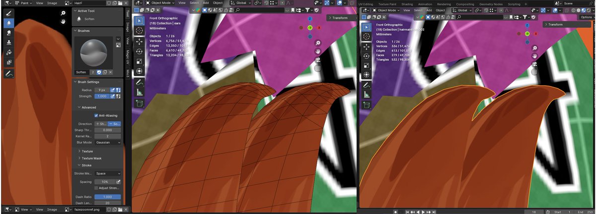 Tochixs's tweet photo. 3d tip: at certain angles, quads might look weird, split them into tris by adding a line in the correct direction to correct the shape/ flow of it. this happens because blender will automaticaly make them into tris but the "cut" might not be in a desired position #3d #blender https://t.co/HtwGf1BR8W