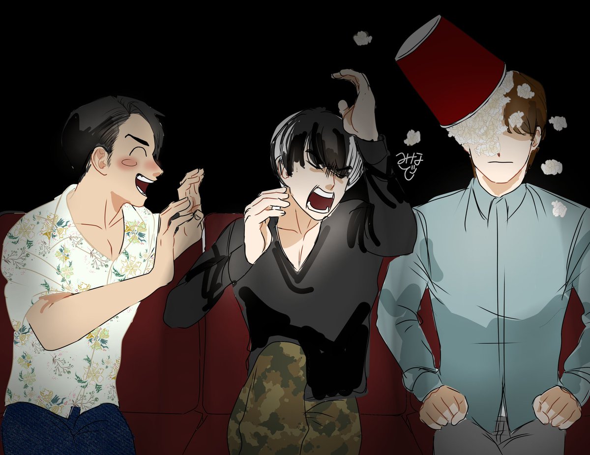 En04Sd's tweet photo. 配役的にこの3人かなぁって〜

下のトレス素材お借りしましたっ！ https://t.co/2Bzfry7mpw