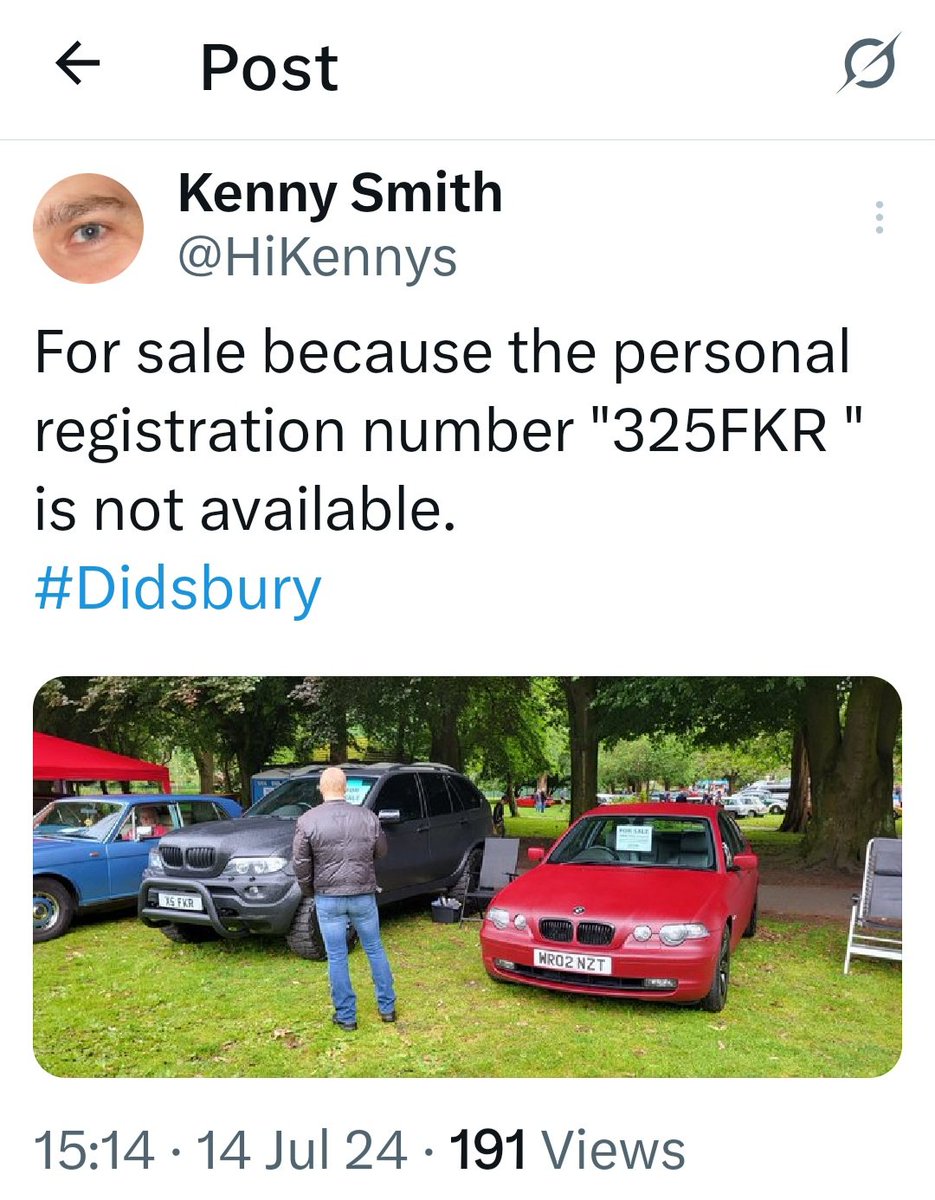 HiKennys's tweet photo. Celebrating 7 years of this FKR being for sale at a car show.
(Nearly as long as those books I have for sale on ebay) #3pin
#Didsbury https://t.co/Gb7RWdfOtW